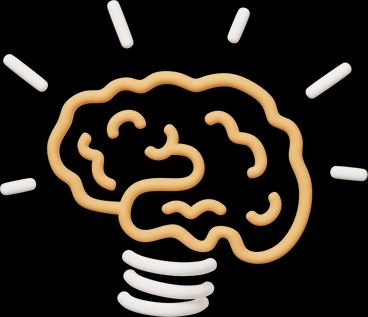 Brain lightbulb illustration